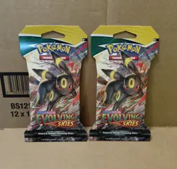 Pokemon SW&SH Evolving Skies Sleeved Booster Packs Umbreon Art SEALED LOT OF 2 - Image 1