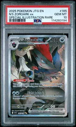 2025 Pokemon Journey Together N'S Zoroark EX Special Illust Rare PSA 10 #185 SIR - Image 1