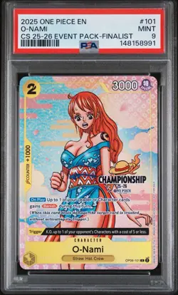 Bandai One Piece CCG O-Nami CS 25-26 Event Pack-Finalist OP06-101 Foil PSA 9 - Image 1