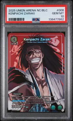 2025 BLC-3-008 Kenpachi Zaraki Bleach Union Arena PSA 10 - Image 1