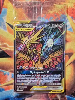 Sealed Moltres&Zapdos&Articuno GX Full Art Pokemon Card, Black Star Promo, SM210 - Image 1