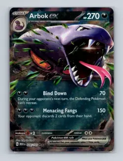 Arbok ex 024 2023 Pokemon Scarlet & Violet 151 Double Rare Card NM+ (a) - Image 1