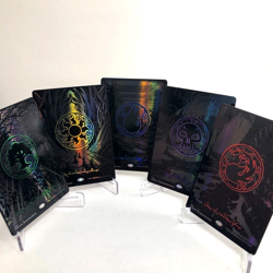 ALL 5 Oil Slick MTG Raised lands Foil Phyrexian Compleat Bundle - Image 2