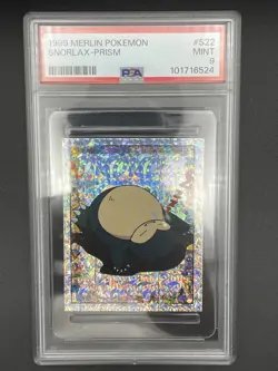 1999 MERLIN POKEMON #S22 SNORLAX-PRISM PSA 9 - Image 1