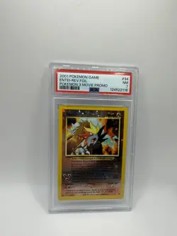 2001 POKEMON GAME MOVIE POKEMON 3 MOVIE PROMO #34 ENTEI-REVERSE FOIL PSA 7 - Image 1