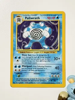 Pokemon TCG Base Set Poliwrath 13/102 Holo Rare MP - Image 1