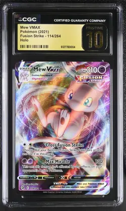Pokemon Mew VMAX 114/264 Ultra Rare Fusion Strike - CGC 10 PRISTINE - Image 1
