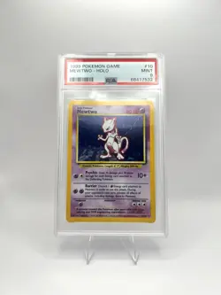 Pokemon Mewtwo Base Set Unlimited Holo Rare #10 PSA 9 Mint - Image 1