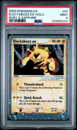 2003 POKEMON EX RUBY & SAPPHIRE #97 ELECTABUZZ EX-HOLO PSA 9 - Image 1