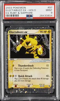 2003 POKEMON EX RUBY & SAPPHIRE #97 ELECTABUZZ EX-HOLO PSA 9 - Image 1