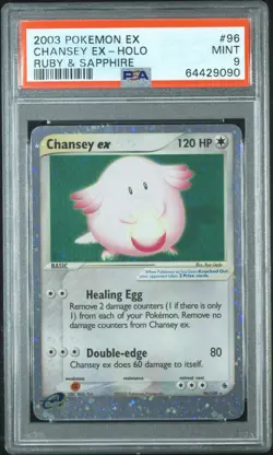 PSA 9 Pokemon TCG 2003 Pokemon Ex Ruby & Sapphire #96 Chansey Ex-Holo MINT - Image 1