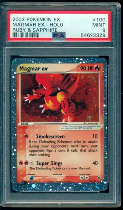 2003 Pokemon EX Ruby & Sapphire #100 Magmar EX Holo PSA 9 Mint - Image 1