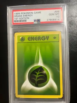1999 Pokemon Grass Energy 1st Edition PSA 10 Gem Mint #99/102 SHADOWLESS WOTC - Image 1