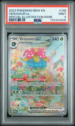 2023 Pokemon Mew EN-151 Venusaur EX Special Illustration Rare PSA 9 #198 - Image 1