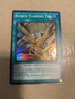 Yu-Gi-Oh! runick flashing fire mint super rare 1st ed TAMA-EN030 - Image 1