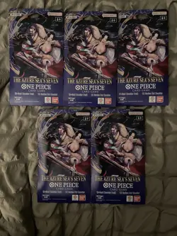 One Piece TCG The Azure Sea’s Seven OP-14 Sleeved Booster Pack Lot Of 5 Sealed - Image 2