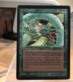 MtG card, Craw Wurm, BETA green summon 6/4 - Image 1
