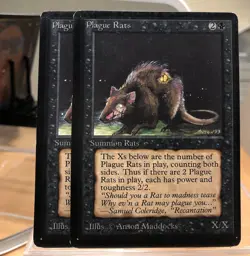 MtG card, 2x Plague Rats, BETA - Image 1