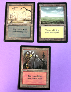 3X MTG MAGIC CARDS ORIGINAL BETA LANDS: PLAINS, SWAMP & MOUNTAIN. FREE SHIPPING - Image 1