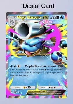 (Digital Card) Mega Blastoise EX, Pokemon TCG Pocket, English - Image 1