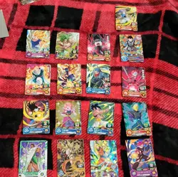 Dragon Ball Super Card Game 15 Card Lot - Goku, Vegeta, Foil & Regular, Japanese - Image 1