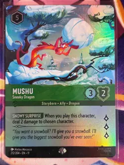MUSHU Sneaky Dragon 212/204 EPIC Disney Lorcana Winterspell Card - Image 1