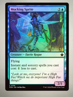 MTG Mocking Sprite (FOIL) Near Mint - Foundations - Image 1