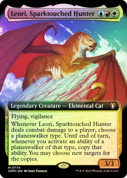 MTG LEORI, SPARKTOUCHED HUNTER EXTENDED ART FOIL Commander Masters NM - Image 1