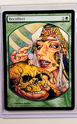 2007 MTG Magic the Gathering Textless Full Art Promo Players Reward Recollect - Image 1