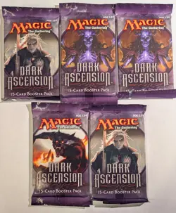 Magic the Gathering DARK ASCENSION 15 Card 5 Booster Packs Factory Sealed - Image 1