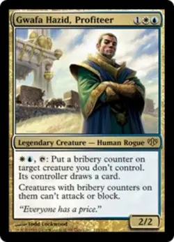 Light Play, English MTG Regular Gwafa Hazid, Profiteer Conflux Magic the Gatheri - Image 1