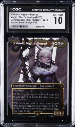 2025 MTG FINAL FANTASY SURGE FOIL #0215 Y'SHTOLA, NIGHT'S BLESSED CGC 10 - Image 1