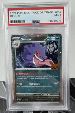 2024 POKEMON TCG TRICK OR TRADE #057 GENGAR PSA 9 Mint Graded - Image 1