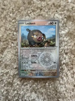 Lechonk 155/198 Scarlet Violet Pokemon Center Stamp Promo Reverse Holo - Image 1