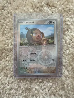 Lechonk 155/198 Scarlet Violet Pokemon Center Stamp Promo Reverse Holo - Image 3