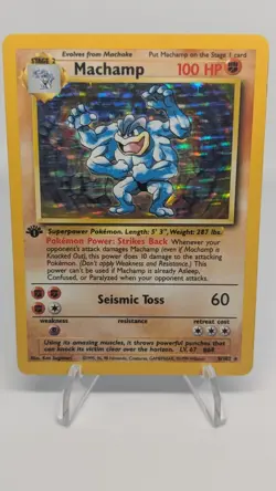 Pokemon TCG Machamp Holo Rare 1st Edition Base Set 8/102 LP/MP - Image 1