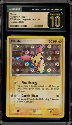 Pokemon Plusle EX Hidden Legends Reverse Holo #69 CGC 10 Pristine - Image 1