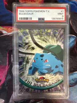 1999 Topps Pokemon T.V. #1 Bulbasaur PSA 9 MINT - Image 1