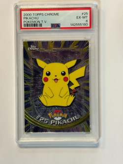2000 Topps Chrome Pikachu #25 Pokemon TV PSA 6 - Image 1