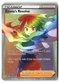 Zinnia's Resolve ⭐ 225/203 Holo Rare Rainbow Evolving Skies 2021 Pokemon NM - Image 1
