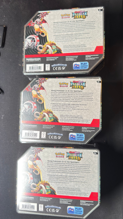 Pokemon Paldean Fates Large Tin -Full Set of 3 - Brand New / Factory Sealed! - Image 2