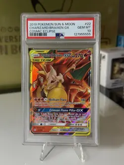 Pokemon Charizard & Braixen GX 22/236 Sm-Cosmic Eclipse Ultra Rare Holo PSA 10 - Image 1