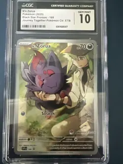 Pokemon N's Zorua Journey Together P.M. Center ETB Promo SVP EN 189 CGC 10 - Image 1