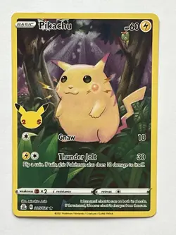 Pikachu 005/025 Full Art Holo Rare - Celebrations Base Set - Pokemon TCG - NM - Image 1
