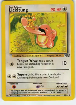Lickitung 38/64 Jungle Uncommon Unlimited LP/MP Pokemon TCG - Image 1