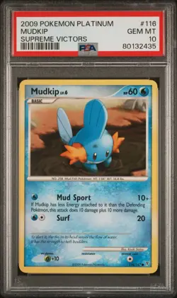 PSA 10 Mudkip Supreme Victors Platinum POP 9 #116 Pokemon 2009 Mint Rare - Image 1