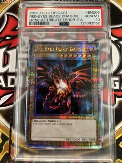 YuGiOh RED-EYES BLACK DRAGON #LC01-EN006🔥PSA 10🔥LIMITED ED-2023 QC SECRET RARE - Image 1