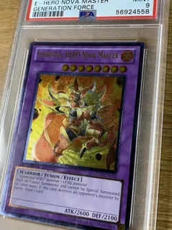 2011 YU-GI-OH! GENF-GENERATION FORCE #EN093 ELEMENTAL HERO NOVA MASTER PSA 9 - Image 2