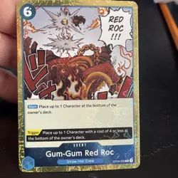 Gum-Gum Red Roc Rare OP04-056 Jolly Roger Foil Premium Booster One Piece TCG - Image 1