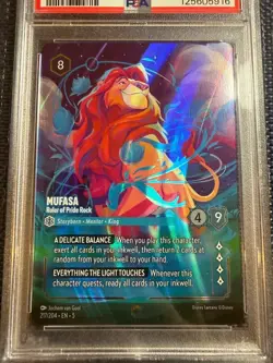 Mufasa 217 Enchanted PSA 10 Shimmering Skies Lorcana Disney holo Gem Mint 2024 - Image 2